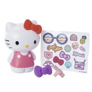Hello Kitty Sanrio Styling Figure Accessorize with Stickers & Bows *New In Box
